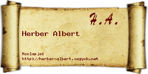 Herber Albert névjegykártya