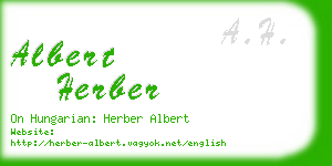 albert herber business card